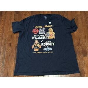WWE WRESTLEMANIA 4XL Charlotte Flair‎ vs Ronda Rousey Black Graphic T Shirt